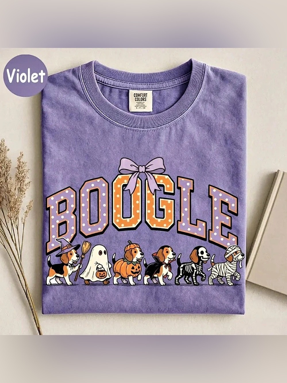 Halloween Beagle T-Shirt Comfort Colors, Funny Beagle Dog Mom Graphic T-Shirt